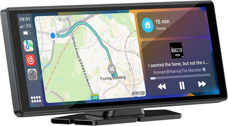 LAMTTO 9.26-inch Wireless CarPlay Screen for Car Compatable with Apple CarPlay& Android Auto,Portable Car Stereo with GPS Navigation,Bluetooth,Mirror Link,Drive Play,Touch Screen for All Vehicles - Image 1